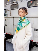 Jessie Zhao New York Double Sided Wool Silk Scarf Of Tropical Breeze