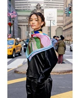 Jessie Zhao New York Double Sided Wool Silk Scarf Of Ocean Breeze