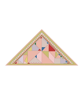 Jessie Zhao New York Double Sided Wool Silk Triangle Scarf Of Color Recombination