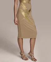 Donna Karan New York Women's Brushstroke-Print Pencil Skirt