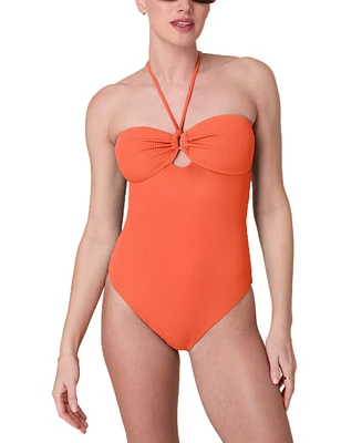 Andie Women's The Zoe Halter Ribbed One Piece Swimsuit