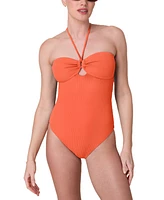 Andie Women's The Zoe Halter Ribbed One Piece Swimsuit