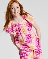 Epic Threads Big Girls Coast Dye Flutter Top Wide Leg Cropped Pants Exclusively At Macys