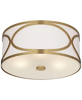 Possini Euro Whinn 15" Wide Warm Brass Drum Ceiling Light - Possini Euro Design