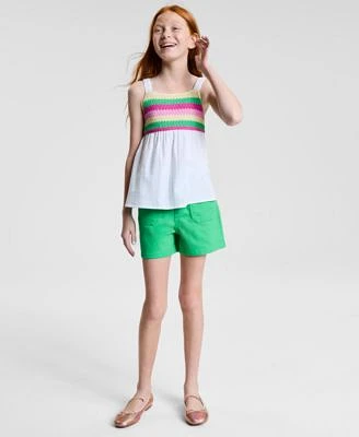 Epic Threads Little Big Girls Crochet Swing Tank Top Twill Patch Pocket Shorts Exclusively At Macys