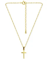 Giani Bernini Cross Pendant Necklace 18k Gold-Plated Sterling Silver (also Silver), 16" + 2" extender, Exclusively at Macy's