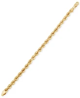 Lightweight Rope Chain Bracelet (5.5mm) in 10k Yellow Gold