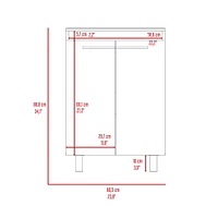 2-Door Rectangle Freestanding Vanity Cabinet