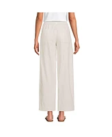 Lands' End Women's Herringbone Chino High Rise Relaxed Straight Drawstring Ankle Pants