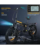 Electric Bike for Adults 20" x4.0 Fat Tire Electric Bicycle with 750W Motor, Foldable Ebkie with 48V 12AH Removable Battery E Bike Long Range 20-55mil