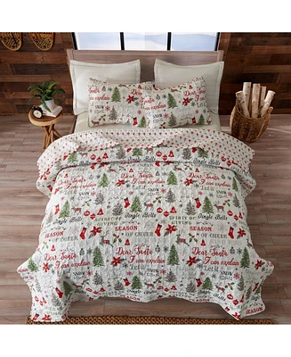 Linery & Co. Holiday Printed Microfiber Quilt Set With Shams