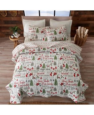 Linery Co. Holiday Printed Microfiber Quilt Set With Shams