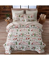 Linery Co. Holiday Printed Microfiber Quilt Set With Shams