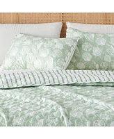 Linery & Co. Green Seashell Microfiber Quilt Set With Shams