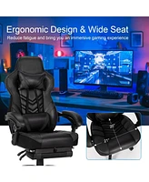 Adjustable Gaming Chair with Footrest and Lumbar Cushion for Office