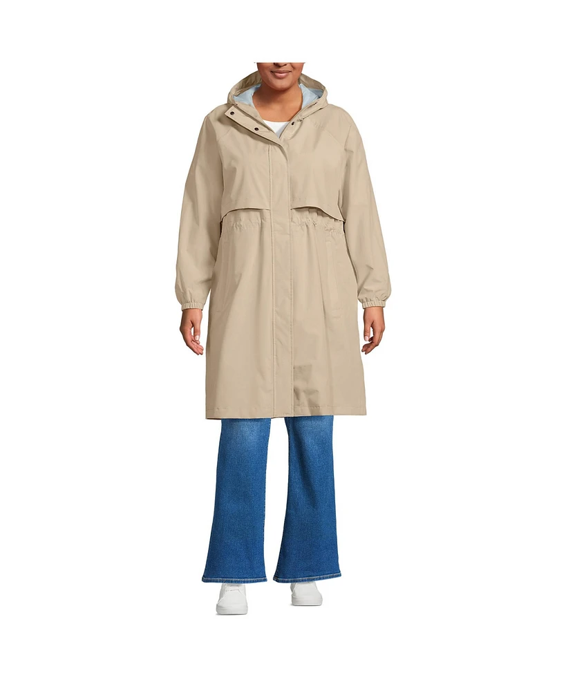 Lands' End Plus Squall Packable Long Raincoat