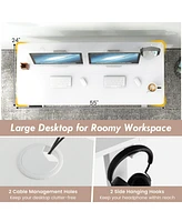 55 x 24 Inches Sit Stand Home Office Desk with 3 Memory Height Settings