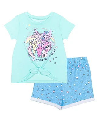 My Little Pony Toddler Girls My Pony T-Shirt and French Terry Shorts Outfit Set