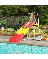Qaba 6ft Slide for Kids, Metal Freesding Playground Equipment,