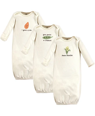 Touched by Nature Baby Boys Unisex Organic Cotton Gowns, Corn, Preemie/Newborn