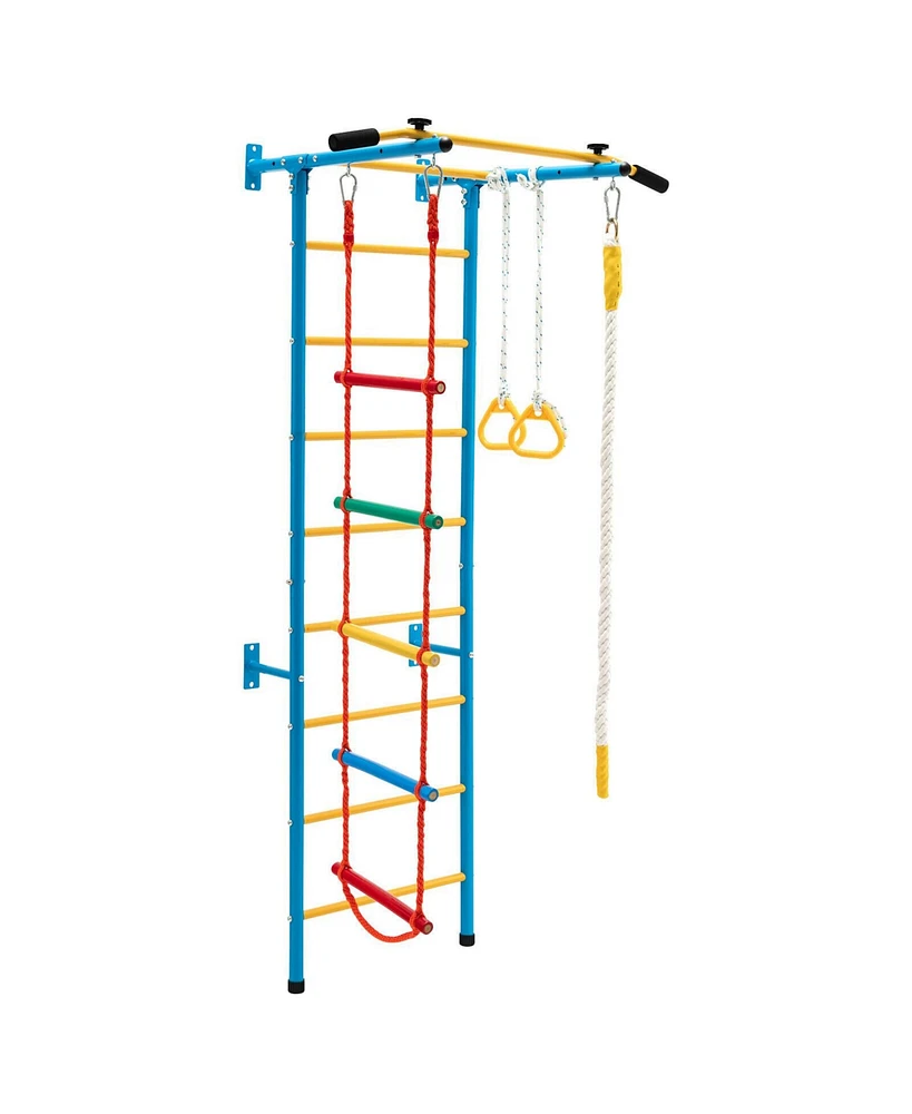 5 In 1 Kids Indoor Gym Playground Swedish Wall Ladder