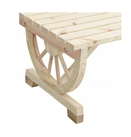 2 Piece Patio Lounge Set Solid Wood Fir