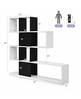 5-Tier Bookshelf Corner Ladder Bookcase with Storage Rack