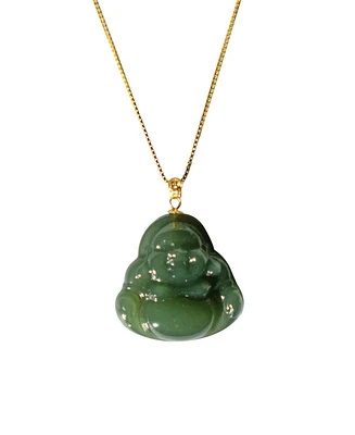 buddha — Green jade pendant necklace