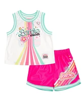 Barbie Girls Jersey Athletic Tank Top and Shorts Outfit Set