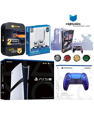 Sony PlayStation 5 Pro with Extra Controller, Charging Usb Hub and MightySkins Decal Voucher Plus 2 Year Cps Extended Warranty