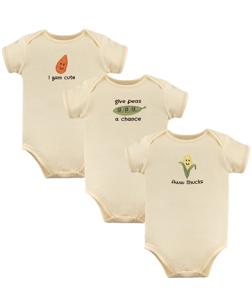 Touched by Nature Baby Boys Unisex Organic Bodysuit 3Pk