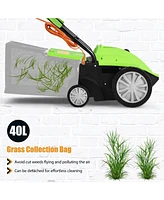 13 Inch 12 Amp Electric Scarifier with Collection Bag and Removable Blades