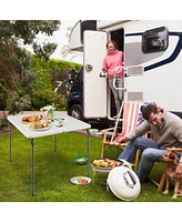 Folding Camping Table with All-Weather Hdpe Tabletop and Rustproof Steel Frame