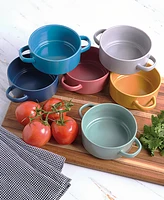 Certified International Matte Glaze Soup Crocks, Set of 6, Service for 4