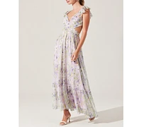 Astr the Label Women's Primrose Lace-Up-Back Maxi Dress