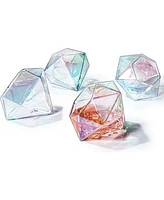 The Wine Savant Diamond Whiskey and Wine Glasses, Set of 4