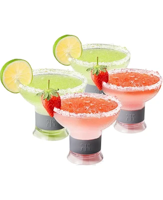 The Wine Savant Khen Frozen Margarita and Cocktail Chiller Glasses, Set of 4