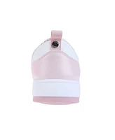 Bebe Little Girls Low Top Court with Shimmer Two Tone Piecing Sneakers
