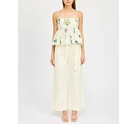 En Saison Women's Ashley Cotton Babydoll Peplum Top