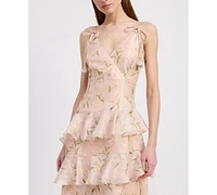 En Saison Women's Kimberly Ruffle Midi Dress