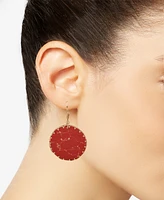 lonna & lilly Gold-Tone Stone Disc Drop Earrings