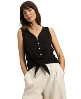 Sanctuary Women's Vacation Tie-Front Button-Up Vest