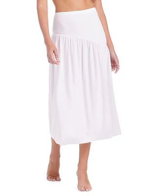 Sanctuary Women's Refresh Rib Asymmetric-Tier Swim Cover-Up Skirt