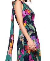 Xscape Petite One-Shoulder Chiffon Fit & Flare Gown