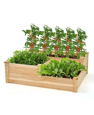 3-Tier Outdoor Raised Garden Bed Vegetable Planter Box for Patio Lawn Backyard