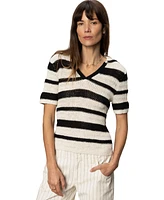 Sanctuary Women's Cotton Striped-Knit Sweater Top