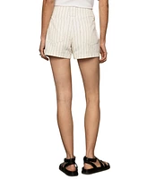 Sanctuary Women's Arden Striped Mid-Rise Denim Shorts