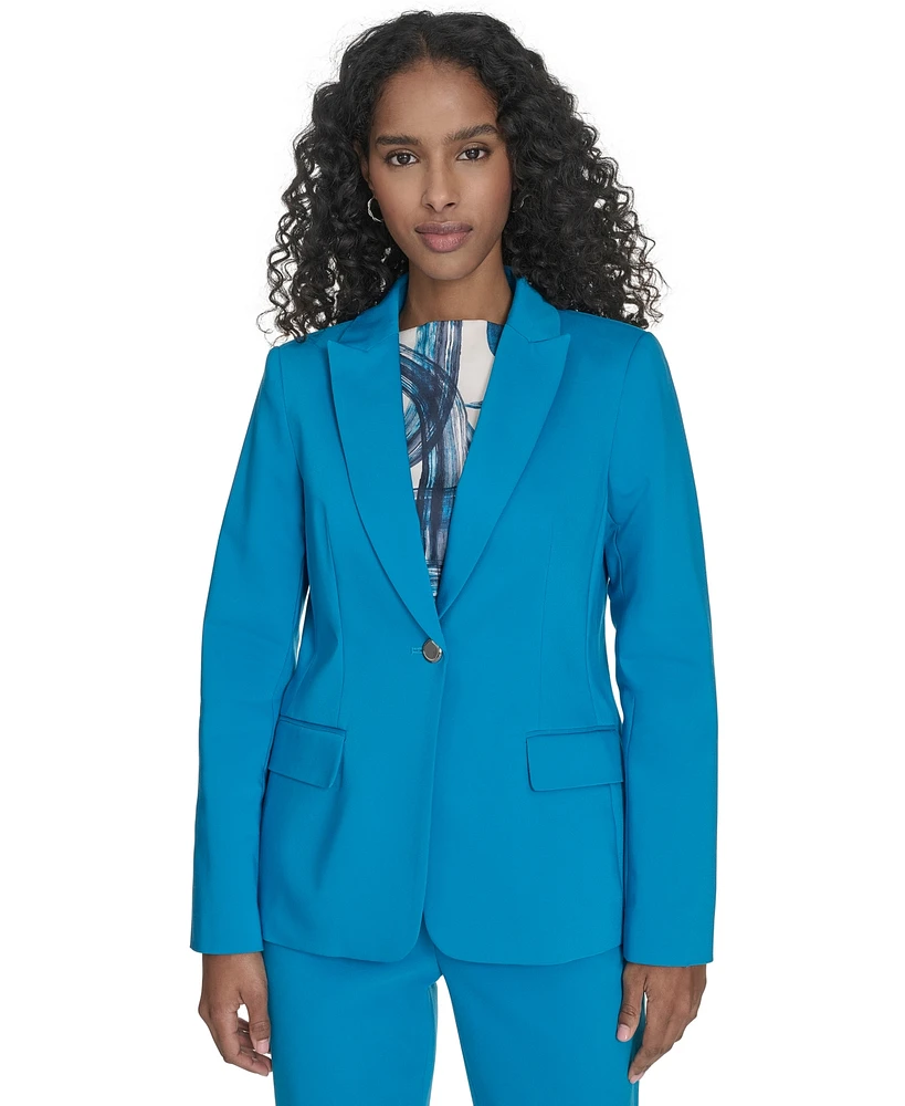 Women's Cotton-Blend One-Button Jacket