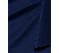 Xscape Petite Short-Sleeve Boat-Neck Scuba Draped Dress