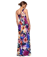 Xscape Women's One-Shoulder Floral Chiffon Dress